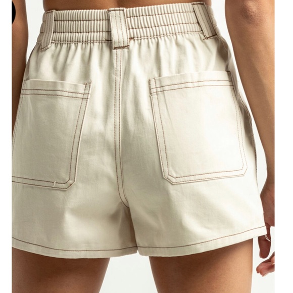 NWT High Waist Khaki Utility Shorts - Picture 3 of 14